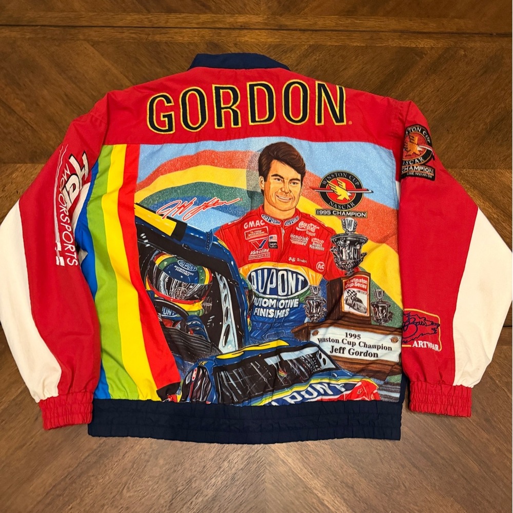 Vintage Speed Zone Jeff Gordon NASCAR 24 Winston Cup Champion Jacket XL Red Blue